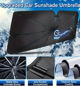 Car Sunshade Umbrella Front Windshield Retractable Sun Protection Heat Insulation Car Umbrella Side Baffle Sunshade 360 Rotating With Bendable Arm Handle