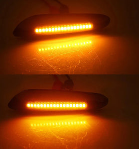 Pair Amber Flowing Water LED Turn Signal Side Marker Light for BMW 3 Series E36 E46 E90 E91 1 Series E81 E82 E87 E88