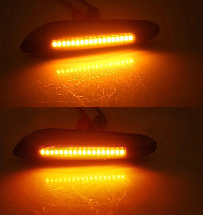 Pair Amber Flowing Water LED Turn Signal Side Marker Light for BMW 3 Series E36 E46 E90 E91 1 Series E81 E82 E87 E88