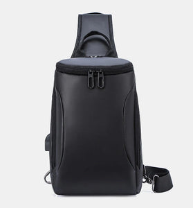 Men Oxford USB Charging Anti-Theft Chest Bag Versatile Large Capacity Waterproof Night Reflective Strip Design Crossbody Bags