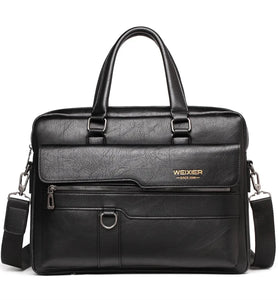 WEIXIER Men's Briefcase Retro Business Casual Laptop Bag Office High Quality PU Leather Handbag Shoulder Messenger Bags