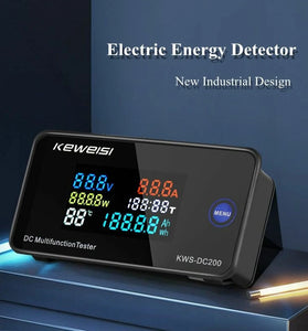 KWS-DC200 0-200V 0-100A DC Digital Display Voltage and Current Meter Color Screen Power Tempterature Tester Timer