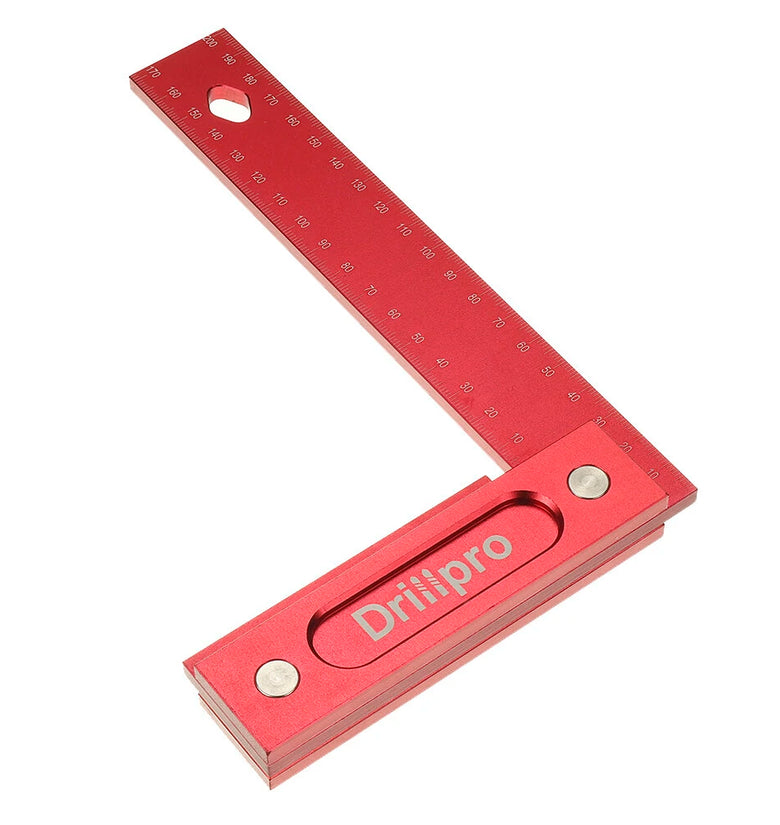 Drillpro 150/200mm Metric Precision Woodworking Square Aluminum Alloy Wide Seat Scribing Tool L 90 Right Angle Ruler