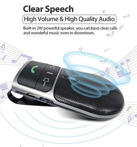 Sunitec Car Bluetooth Speakerphone for Safe Driving Support Siri Google Assistant Voice Calls/Motion Auto ON Off Sun Visor Car Bluetooth