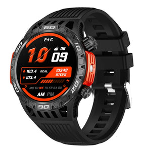HT22 1.46inch HD Screen Flashlight Compass SOS Emergency Call 450mAh Battery bluetooth Call Heart Rate Blood Pressure Monitor Sleep Monitoring Breathe Training Multi-sport Modes 10M Waterproof Smart Watch
