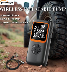 Wireless Dual Digital Display Car Tire Inflator with Auto Shutoff Charging Lighting Car and Motorcycle Air Pump