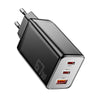[GaN Tech] ESSAGER 67W 3-Port USB PD Charger 2USB-C+USB-A QC3.0 2.0 PD AFC FCP SCP BC1.2 DCP Apple2.4A Fast Charging Wall Charger Adapter EU Plug for iPhone 15 14 13 for Xiaomi 14pro for Huawei Pura 70 Ultra for Samsung Galaxy S24