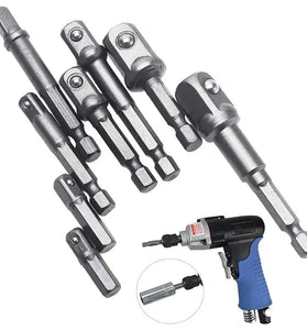 8PCS Set Of Electric Screw Wind Batch Conversion Joint Transfer Rod 1/2 Screwdriver Square Head 3/8 1/4 Hexagonal Rod