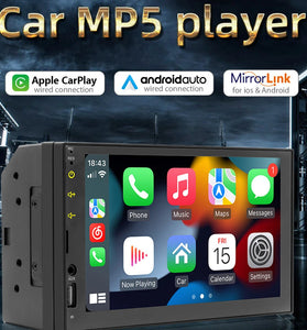 FX2 Car Multimedia Player 7 Inch Screen MirrorLink Android Auto Apple CarPlay Bluetooth GPS Navigation FM Radio 2 Din MP5 Player Head Unit