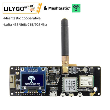 LILYGO T-Beam Meshtastic ESP32 LoRa Development Board Wi-Fi Bluetooth 4.2 NEO6M Module CH9102 with 0.96 Inch OLED Display Antenna