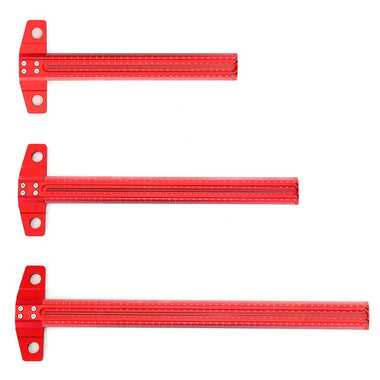 VEIKO 300/400/500/600mm Woodworking Line Scriber T-type Ruler 1mm Hole Crossed Ruler Aluminum Alloy Marking Gauge