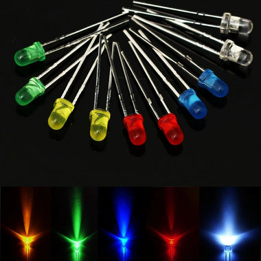 Geekcreit 375pcs 3MM 5MM LED Light Emitting Diode Beads Resistance Lights Kits Bulb Lamp