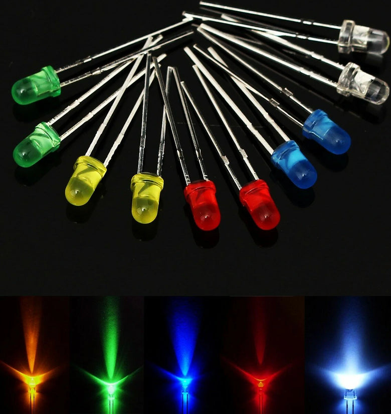 Geekcreit 375pcs 3MM 5MM LED Light Emitting Diode Beads Resistance Lights Kits Bulb Lamp