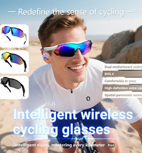 Bakeey QY Pro3 Smart bluetooth 5.4 Cycling Glasses with AI Voice Assistant 360 Surround Sound Magnetic Charging UV Protection for Outdoor Sports