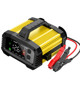 FOXSUR Portable 12V 25A 24V 15A Battery Charger High Power Large Screen Color Display For Lead-Acid Lithium Iron Batteries Car Ship Motorcycle
