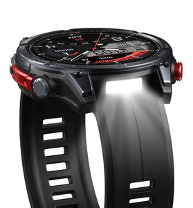 [World Premiere]Zeblaze Stratos 4 1.43-inch AMOLED GPS 5ATM&IP69K Waterproof Built-in Flashlight Compass&Barometric Altimeter 60 days Battery Life Voice Assistant bluetooth Call Heart Rate SpO2 Monitor Sleep Monitoring Multi-sport Modes Smart Watch