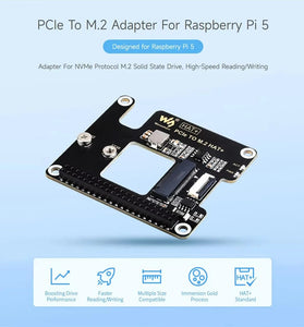 For Raspberry Pi 5 PCIe to M.2 HAT NVME Expansion Board with 16P Cable GPIO Header Support Active Cooler for RPI 5 Pi5