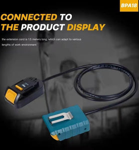 1.5m EU Plug Battery Extension Cord Tool Suitable for Makita for DeWalt 18V Lithium Batteries