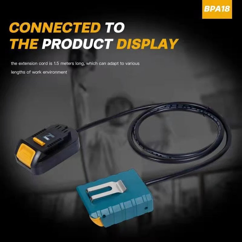1.5m EU Plug Battery Extension Cord Tool Suitable for Makita for DeWalt 18V Lithium Batteries