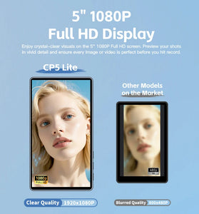 SHIMBOL CP5 Lite 5" Vlog Selfie Phone Monitor Screen 1080P FHD Phone Rear Camera Selfie Monitor for iPhone 16 15 for SAMSUNG for HUAWEI