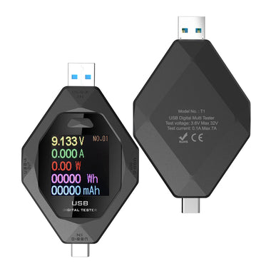USB Tester Type-C PD Tester USAMS 2 in 1 Digital Digital Voltmeter Amper 3.6-32V 0-5.1A Voltage Current Meter Power Bank Cable Detector