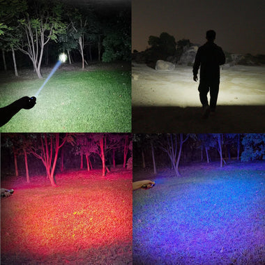 Astrolux WP5 1350M Long Distance Throwing LEP Flashlight 3in1 with 1200LM LED Flood Light & Red Blue AUX Light EDC Strong Spotlight Waterproof Search Torch With Type-C Charging 21700 Li-ion Battery