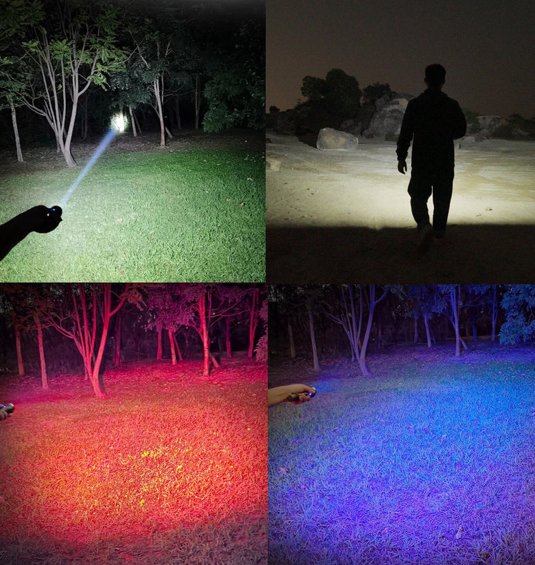 Astrolux WP5 1350M Long Distance Throwing LEP Flashlight 3in1 with 1200LM LED Flood Light & Red Blue AUX Light EDC Strong Spotlight Waterproof Search Torch With Type-C Charging 21700 Li-ion Battery