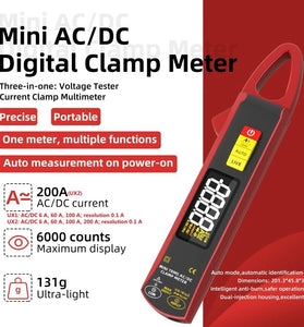 BSIDE UX1 UX2 Digital Clamp Meter True RMS 6000 Counts AC/DC 6A/60A/100A/200A Auto Range Color Screen NCV LoZ Dual Display