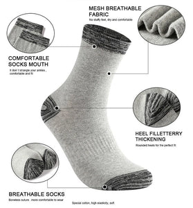 6 Pair Autumn Winter Men Socks Cotton Leisure Business Long Socks Walking Running Hiking Warm Socks For Male Plus Size 42-48