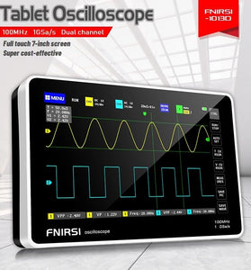 FNIRSI 1013D 7-inch Digital 2 Channels Tablet Oscilloscope 100M Bandwidth 1GS/s Sampling Rate 800x480 Resolution Capacitor Screen Touch + Gesture Operation Oscilloscopes