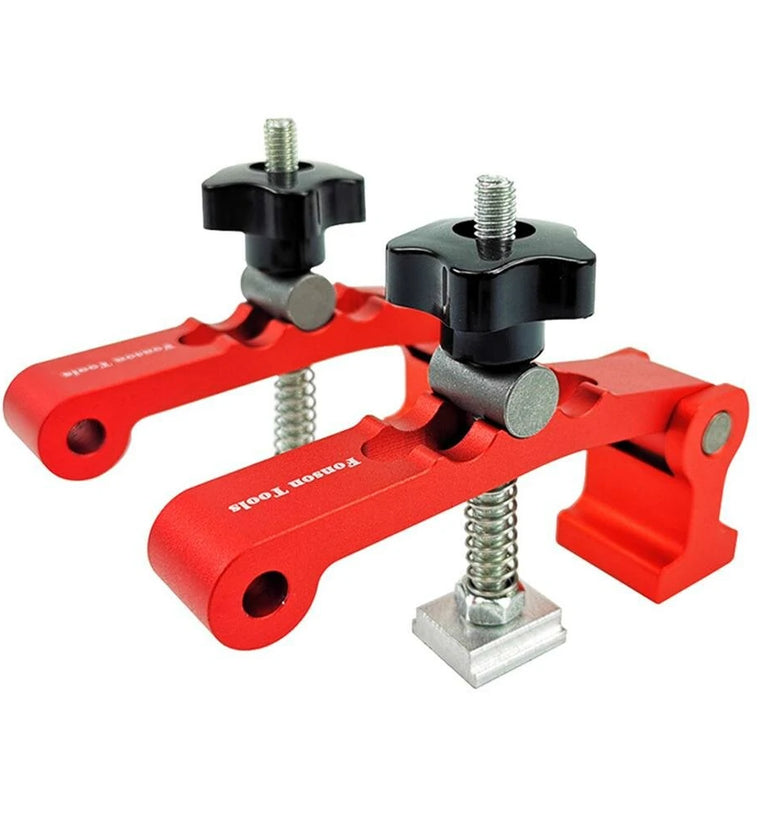 Fonson Tools 2-in-1 Woodworking T-Track 20mm Bench Dog Hold Down Clamps Workbench Hole Clamps for T Track and MFT Table