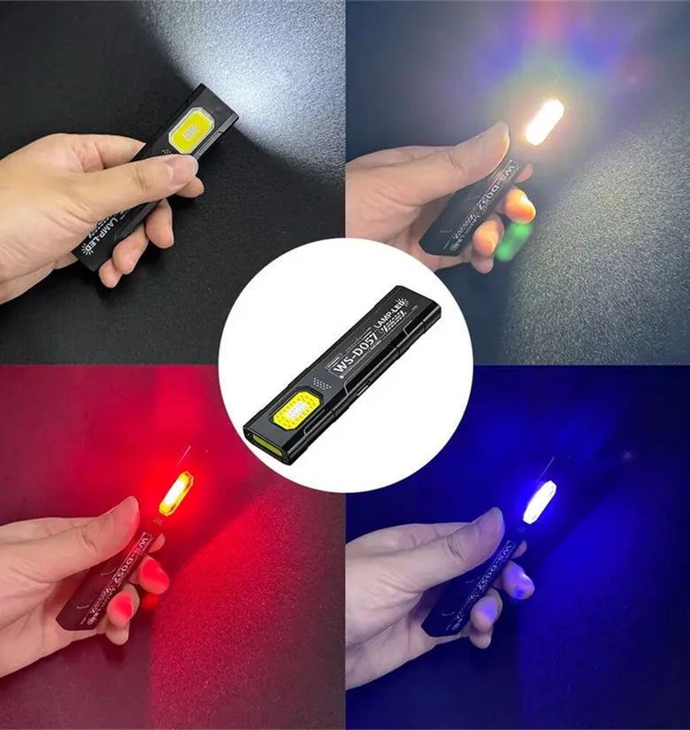 LED Keychain Flashlight Multi-functional Portable USB Rechargeable Mini Torch Light With Magnet For Outdoor Hiking Camping