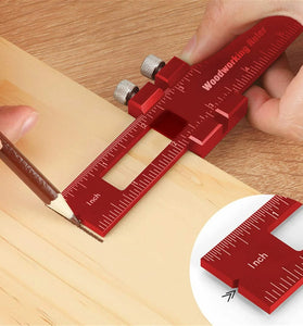 3pcs Aluminum alloy Precision Pocket Ruler Woodworking Positioning Scribing Gauge Carpenter Markinig Ruler
