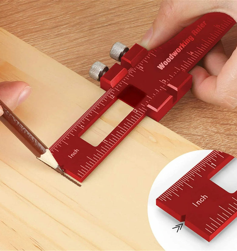 3pcs Aluminum alloy Precision Pocket Ruler Woodworking Positioning Scribing Gauge Carpenter Markinig Ruler