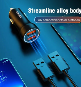CGS-01 12-24V Dual USB Car Charger 100W+22.5W for Mobil Tablet Charging Compatible with for Huawei for Xiaomi for Samsung
