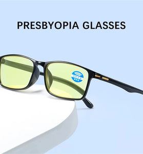 Universal +200 Night Vision/Transparent Reading Glasses for Men Women HD Anti-Blue Light Presbyopia Eyeglasses