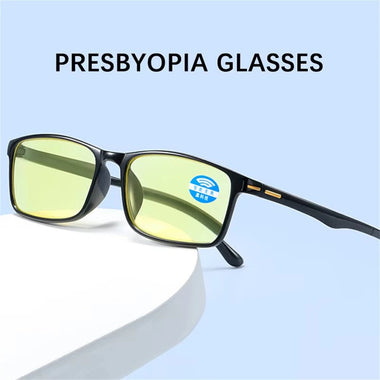 Universal +200 Night Vision/Transparent Reading Glasses for Men Women HD Anti-Blue Light Presbyopia Eyeglasses