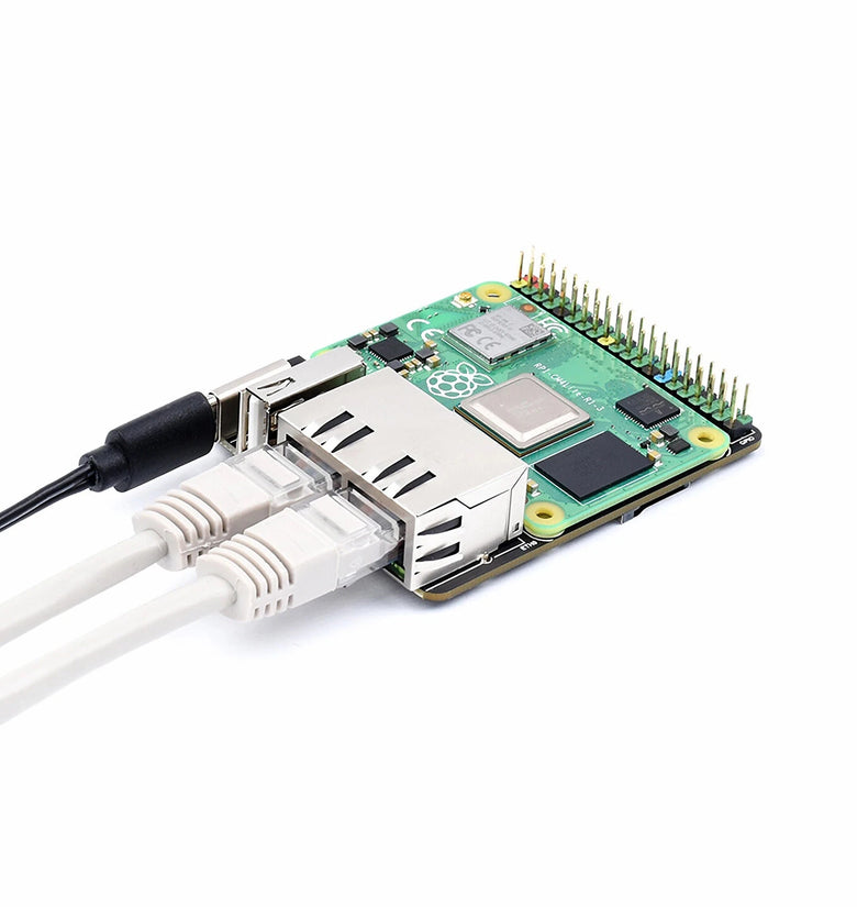 Raspberry Pi CM5 Dual Gigabit Ethernet Port Mini Expansion Board for Compute Module 5