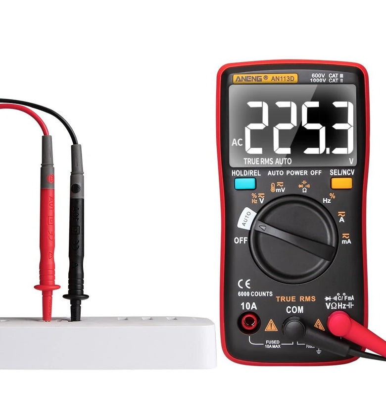 ANENG AN113D Intelligent  Auto Measure True- RMS Digital Multimeter 6000 Counts Resistance Diode Continuity Tester Temperature AC/DC Voltage Current Meter Upgraded from AN8002