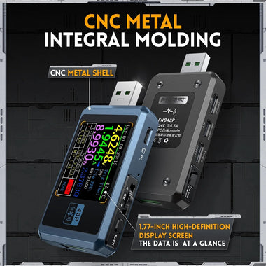 FNIRSI-FNB48P Ammeter Voltmeter USB Tester TYPE-C Fast Charge Detection Trigger Capacity Ripple Measurement with CNC Metal Shell