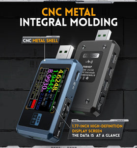 FNIRSI-FNB48P Ammeter Voltmeter USB Tester TYPE-C Fast Charge Detection Trigger Capacity Ripple Measurement with CNC Metal Shell