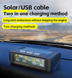 Tire Pressure Monitor System 6-Wheel Solar RV Tire Pressure Monitoring Supports Atmospheric Pressure Tire Pressure Monitoring System