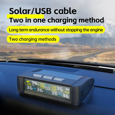 Tire Pressure Monitor System 6-Wheel Solar RV Tire Pressure Monitoring Supports Atmospheric Pressure Tire Pressure Monitoring System