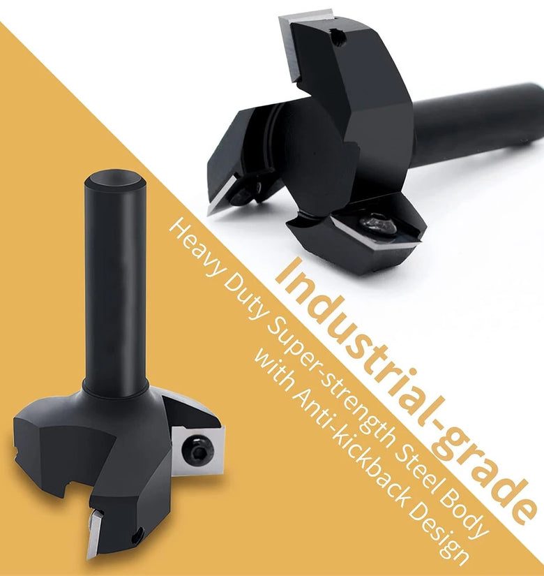1/2 Inch Shank 3 Flutes Router Bit CNC Carbide Spoilboard Surfacing Slab Flattening Milling Cutter with 2