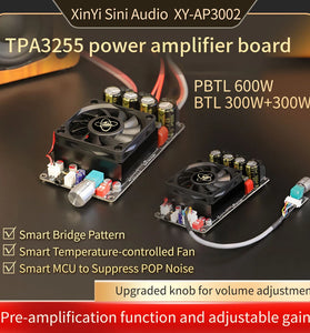 Sinilink AP3002 Power Amplifier Board TPA3255 Chip 300W x 2 Stereo Audio Amplifier High Power Output Wide Voltage Input