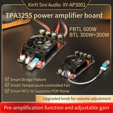 Sinilink AP3002 Power Amplifier Board TPA3255 Chip 300W x 2 Stereo Audio Amplifier High Power Output Wide Voltage Input