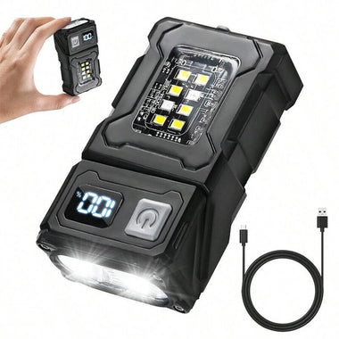 Mini Portable Keychain Light With Rotatable Head, Magnetic Base, Ideal For Repairing, Camping, Emergency, And Night Use