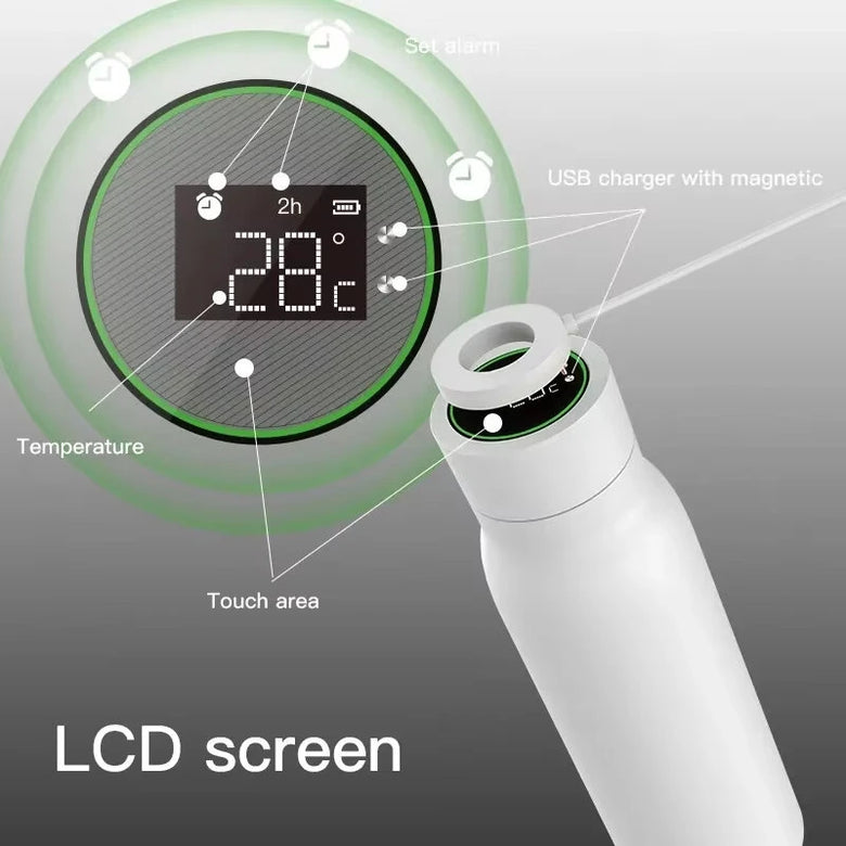 Tuya bluetooth Smart Thermos Bottle Water Cup 600ML LCD Temperature Display Water Consumption Record Work with Smart Life APP