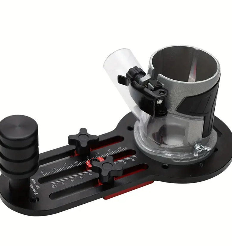 FONSON TOOLS 2 in 1 Slotting Bracket For 65mm Trimming Machine Invisible Fasteners Wardrobe Cupboard Panel Punch Locator Aluminum with Scale