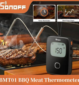 SONOFF BMT01 BBQ Meat Thermometer Remote Monitoring Temperature Alert Barbecue Cooking Oven Grill Probe Works with eWeLink APP